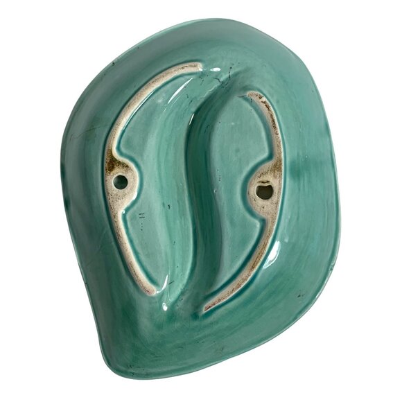 VTG Glazed Ceramic Leaf-Shaped Soap Dish Trinket Holder Ashtray MCM No Chips - Picture 7 of 7